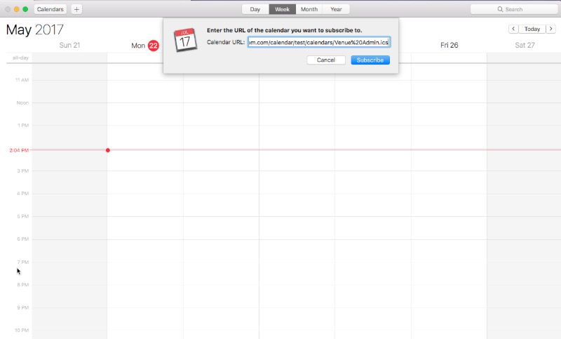 calendar subscriptions mac