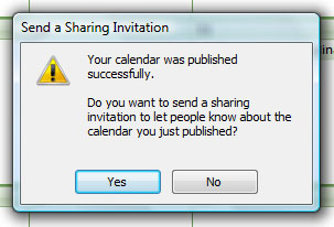 Calendar Publish Confirmation