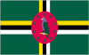 4x6" Dominica Rayon Mounted Flag