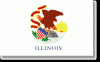 Illinois Stick Flag - Rayon - 8x12"
