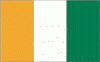 4x6" Ivory Coast Rayon Mounted Flag