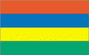 4x6" Mauritius Rayon Mounted Flag