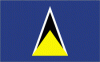 4x6" St. Lucia Rayon Mounted Flag