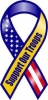 Support Our Troops Ribbon Magnet - Blue Yellow - 4" x 8"
