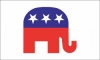 4x6" Mounted Republican Elephant Flag