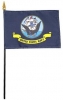Navy Flag - Rayon Mounted Stick Flag