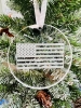 US Flag Acrylic Christmas Ornament - 3" x 3"