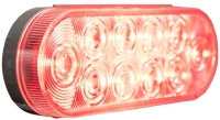 LIGHT 6" OVAL RED LED, CLEAR LENS