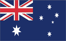 4x6" Australia Rayon Mounted Flag