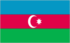 4x6" Azerbaijan Rayon Mounted Flag