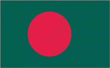 4x6" Bangladesh Rayon Mounted Flag
