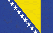4x6" Bosnia-Herzegovina Rayon Mounted Flag