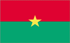 4x6" Burkina-Faso Rayon Mounted Flag