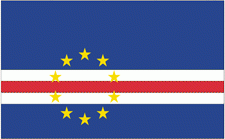 4x6" Cape Verde Rayon Mounted Flag