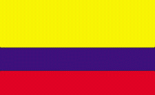 4x6" Colombia Rayon Mounted Flag