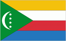 4x6" Comoros Rayon Mounted Flag