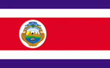 4x6" Costa Rica Rayon Mounted Flag