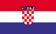 4x6" Croatia Rayon Mounted Flag