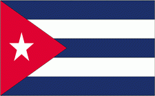 4x6" Cuba Rayon Mounted Flag