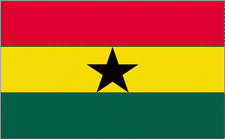 4x6" Ghana Rayon Mounted Flag