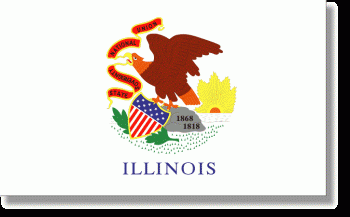 Illinois Stick Flag - Rayon - 4x6"