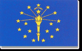 Indiana Stick Flag - Rayon - 4x6"