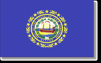 New Hampshire Stick Flag - Rayon - 4x6"