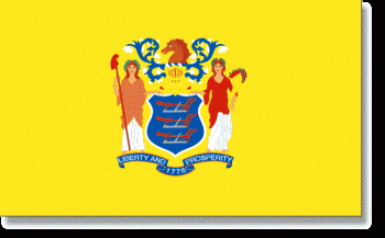 New Jersey Stick Flag - Rayon - 4x6"