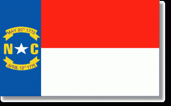 North Carolina Stick Flag - Rayon - 4x6"