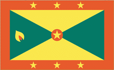 4x6" Grenada Rayon Mounted Flag