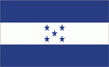 4x6" Honduras Rayon Mounted Flag