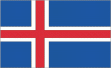 4x6" Iceland Rayon Mounted Flag