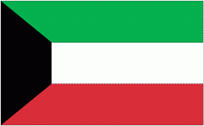 4x6" Kuwait Rayon Mounted Flag
