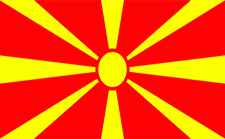 4x6" Macedonia Rayon Mounted Flag