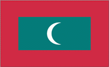4x6" Maldives Rayon Mounted Flag