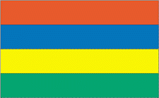 4x6" Mauritius Rayon Mounted Flag