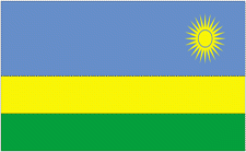 4x6" Rwanda Rayon Mounted Flag