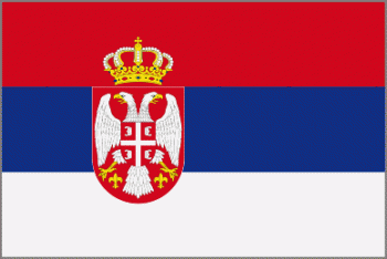 4x6" Serbia Rayon Mounted Flag
