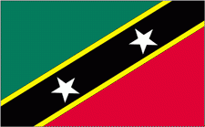 4x6" St. Kitts-Nevis Rayon Mounted Flag