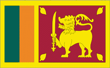 4x6" Sri Lanka Rayon Mounted Flag