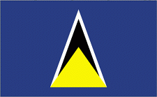 4x6" St. Lucia Rayon Mounted Flag