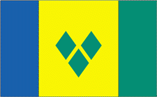 4x6" St. Vincent and Grenadines Rayon Mounted Flag