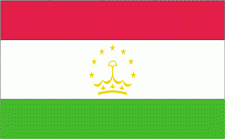 4x6" Tajikistan Rayon Mounted Flag