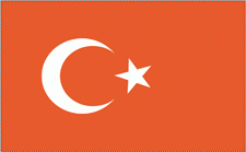4x6" Turkey Rayon Mounted Flag