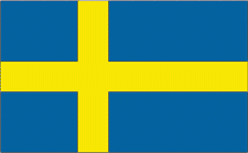 4x6" Sweden Rayon Mounted Flag