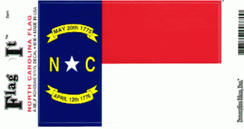 North Carolina Flag Decal - 3.25" x 5"