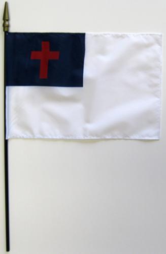 Christian Rayon Stick Flag - 4x6"