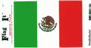 Mexico Flag Decal - 3.25" x 5"