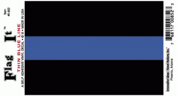 Thin Blue Line Police Remembrance Flag Decal - 3.25" x 5"
