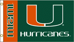 3x5' Miami Hurricanes Team Flag